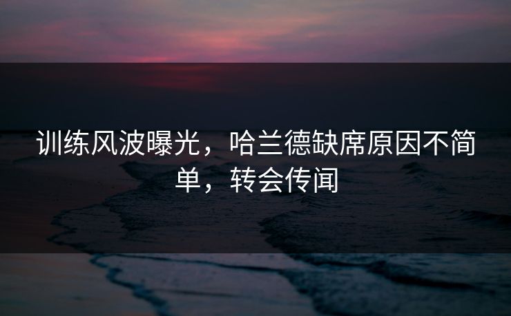 训练风波曝光，哈兰德缺席原因不简单，转会传闻