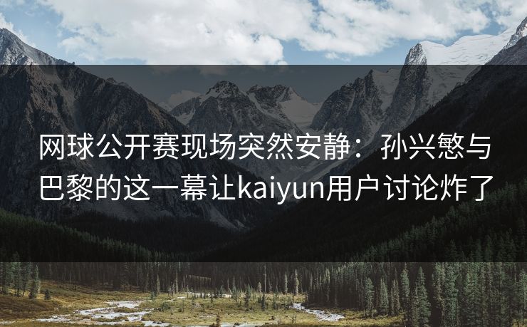 网球公开赛现场突然安静：孙兴慜与巴黎的这一幕让kaiyun用户讨论炸了